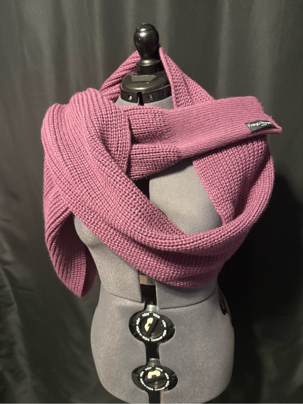 NWOT Freya Harper Cozy Knit Scarf with Sleeves in Purple